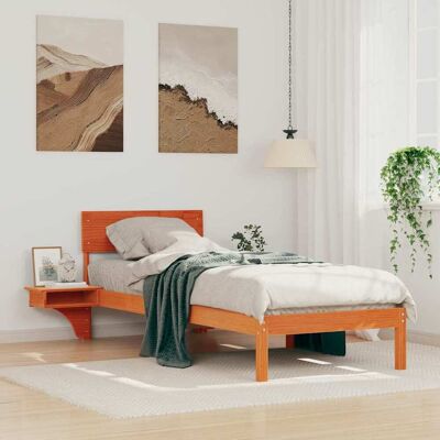 vidaXL Bettrahmen Wachsbraun 75 x 190 cm Massives Kiefernholz - Braun vidaXL Bettrahmen Wachsbraun 75 x 190 cm Massives Kiefernholz - Braun