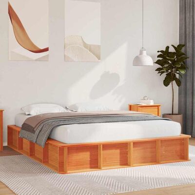 vidaXL Bettrahmen Wachsbraun 160 x 200 cm Massives Kiefernholz - Braun vidaXL Bettrahmen Wachsbraun 160 x 200 cm Massives Kiefernholz - Braun