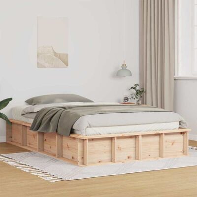 vidaXL Bettrahmen Braun 120 x 190 cm Massives Kiefernholz - Braun vidaXL Bettrahmen Braun 120 x 190 cm Massives Kiefernholz - Braun