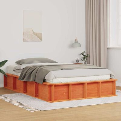 vidaXL Bettrahmen Wachsbraun 120 x 190 cm Massives Kiefernholz - Braun vidaXL Bettrahmen Wachsbraun 120 x 190 cm Massives Kiefernholz - Braun