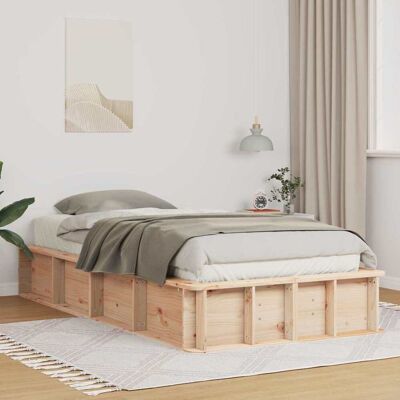 vidaXL Bettrahmen Braun 90 x 190 cm Massives Kiefernholz - Braun vidaXL Bettrahmen Braun 90 x 190 cm Massives Kiefernholz - Braun