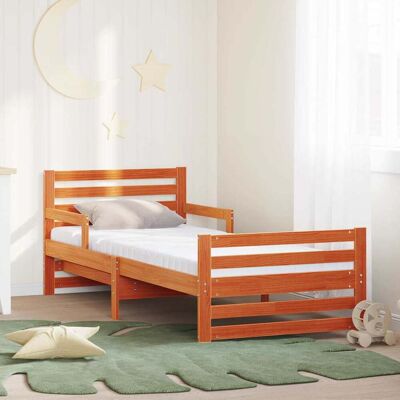 vidaXL Bettrahmen mit ausziehbarer Matratze Braun 80 x 200 cm - Braun vidaXL Bettrahmen mit ausziehbarer Matratze Braun 80 x 200 cm - Braun
