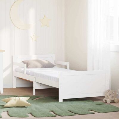 vidaXL Bettgestell mit erweiterbarer Matratze Weiß 80 x 200 cm - Weiß vidaXL Bettgestell mit erweiterbarer Matratze Weiß 80 x 200 cm - Weiß
