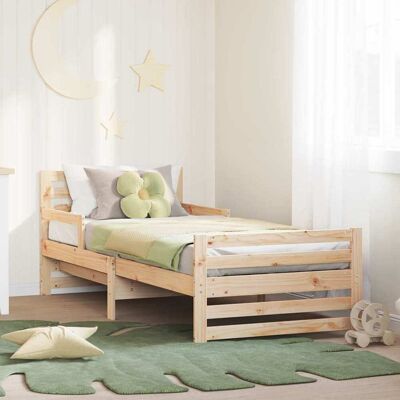 vidaXL Bettrahmen mit Kopfteil Braun 80 x 200 cm Holzwerkstoff - Beige vidaXL Bettrahmen mit Kopfteil Braun 80 x 200 cm Holzwerkstoff - Beige