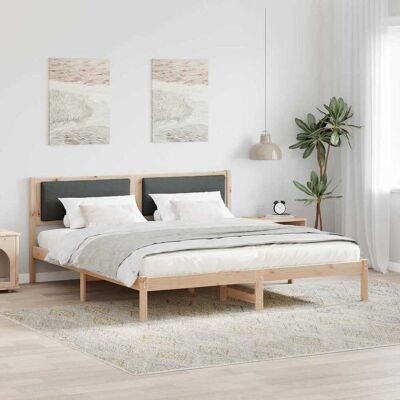 vidaXL Bettrahmen Dunkelgrau 180 x 200 cm Massives Kiefernholz - Grau vidaXL Bettrahmen Dunkelgrau 180 x 200 cm Massives Kiefernholz - Grau