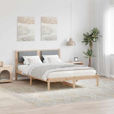 vidaXL Bettrahmen Hellgrau 140 x 190 cm Massives Kiefernholz - Hellgrau vidaXL Bettrahmen Hellgrau 140 x 190 cm Massives Kiefernholz - Hellgrau