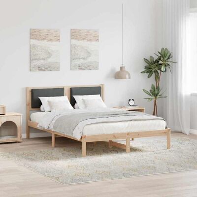 vidaXL Bettrahmen Dunkelgrau 135 x 190 cm Massives Kiefernholz - Grau vidaXL Bettrahmen Dunkelgrau 135 x 190 cm Massives Kiefernholz - Grau