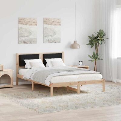 vidaXL Bettrahmen Schwarz 135 x 190 cm Massives Kiefernholz - Schwarz vidaXL Bettrahmen Schwarz 135 x 190 cm Massives Kiefernholz - Schwarz