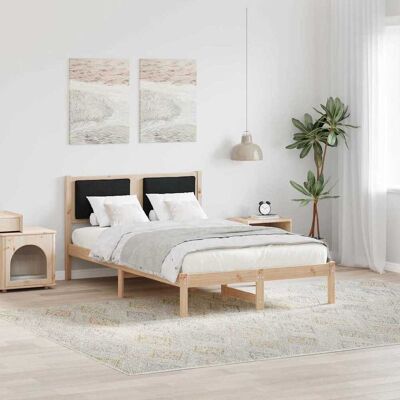 vidaXL Bettrahmen Schwarz 120 x 190 cm Massives Kiefernholz - Schwarz vidaXL Bettrahmen Schwarz 120 x 190 cm Massives Kiefernholz - Schwarz