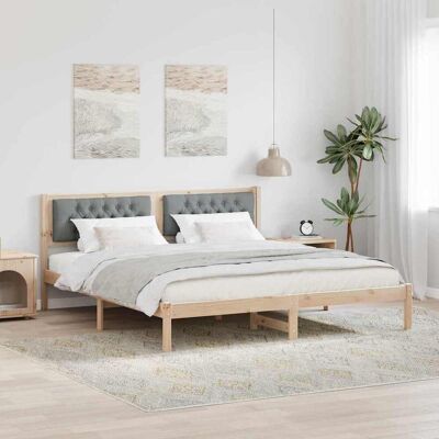 vidaXL Bettrahmen Hellgrau 160 x 200 cm Massives Kiefernholz - Braun vidaXL Bettrahmen Hellgrau 160 x 200 cm Massives Kiefernholz - Braun