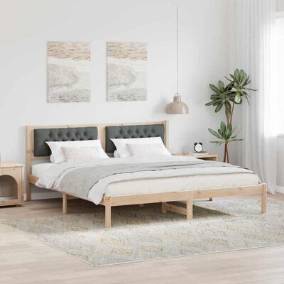 vidaXL Bettrahmen Dunkelgrau 160 x 200 cm Massives Kiefernholz - Braun vidaXL Bettrahmen Dunkelgrau 160 x 200 cm Massives Kiefernholz - Braun