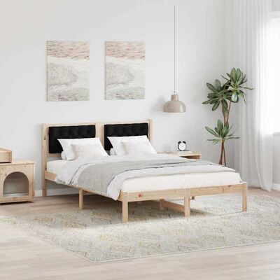 vidaXL Bettrahmen Schwarz 150 x 200 cm Massives Kiefernholz - Braun vidaXL Bettrahmen Schwarz 150 x 200 cm Massives Kiefernholz - Braun