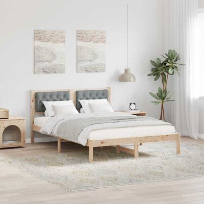 vidaXL Bettrahmen Hellgrau 140 x 200 cm Massives Kiefernholz - Braun vidaXL Bettrahmen Hellgrau 140 x 200 cm Massives Kiefernholz - Braun