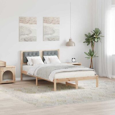 vidaXL Bettrahmen Hellgrau 120 x 190 cm Massives Kiefernholz - Braun vidaXL Bettrahmen Hellgrau 120 x 190 cm Massives Kiefernholz - Braun