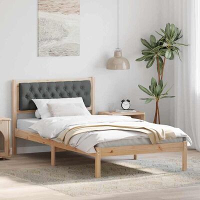 vidaXL Bettrahmen Dunkelgrau 100 x 200 cm Massives Kiefernholz - Braun vidaXL Bettrahmen Dunkelgrau 100 x 200 cm Massives Kiefernholz - Braun