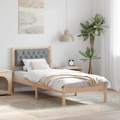 vidaXL Bettrahmen Hellgrau 90 x 200 cm Massives Kiefernholz - Braun vidaXL Bettrahmen Hellgrau 90 x 200 cm Massives Kiefernholz - Braun