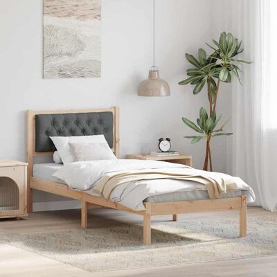 vidaXL Bettrahmen Dunkelgrau 90 x 190 cm Massives Kiefernholz - Braun vidaXL Bettrahmen Dunkelgrau 90 x 190 cm Massives Kiefernholz - Braun