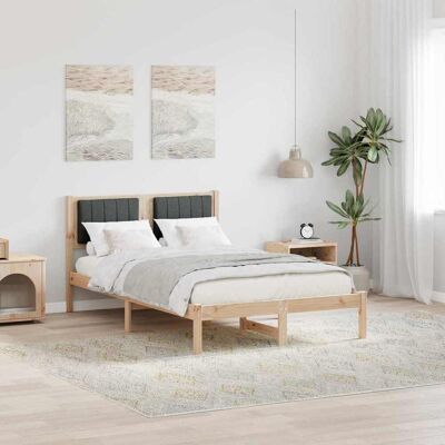 vidaXL Bettgestell mit gepolstertem Kopfteil Dunkelgrau 120 x 200 cm - Braun vidaXL Bettgestell mit gepolstertem Kopfteil Dunkelgrau 120 x 200 cm - Braun