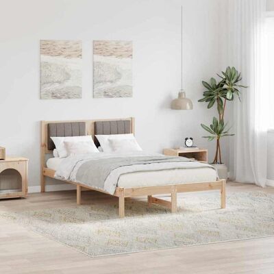 vidaXL Bettgestell mit gepolstertem Kopfteil Taupe 120 x 200 cm - Braun vidaXL Bettgestell mit gepolstertem Kopfteil Taupe 120 x 200 cm - Braun