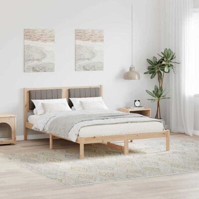 vidaXL Bettgestell mit gepolstertem Kopfteil Taupe 140 x 190 cm - Braun vidaXL Bettgestell mit gepolstertem Kopfteil Taupe 140 x 190 cm - Braun