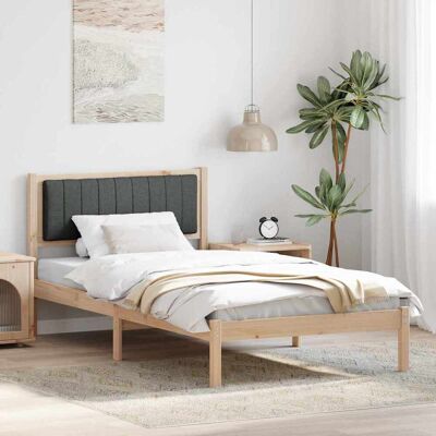 vidaXL Bettgestell mit gepolstertem Kopfteil Dunkelgrau 100 x 200 cm - Braun vidaXL Bettgestell mit gepolstertem Kopfteil Dunkelgrau 100 x 200 cm - Braun