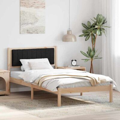 vidaXL Bettgestell mit gepolstertem Kopfteil Schwarz 100 x 200 cm - Braun vidaXL Bettgestell mit gepolstertem Kopfteil Schwarz 100 x 200 cm - Braun