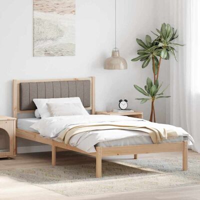 vidaXL Bettgestell mit gepolstertem Kopfteil Taupe 100 x 200 cm - Braun vidaXL Bettgestell mit gepolstertem Kopfteil Taupe 100 x 200 cm - Braun