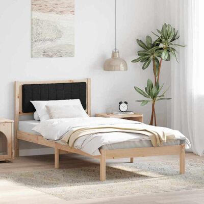 vidaXL Bettgestell mit gepolstertem Kopfteil Schwarz 90 x 200 cm - Braun vidaXL Bettgestell mit gepolstertem Kopfteil Schwarz 90 x 200 cm - Braun