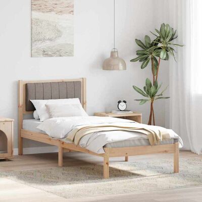 vidaXL Bettgestell mit gepolstertem Kopfteil Taupe 75 x 190 cm - Braun vidaXL Bettgestell mit gepolstertem Kopfteil Taupe 75 x 190 cm - Braun