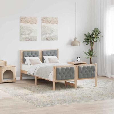 vidaXL Bettrahmen Hellgrau 120 x 200 cm Massives Kiefernholz - Braun vidaXL Bettrahmen Hellgrau 120 x 200 cm Massives Kiefernholz - Braun