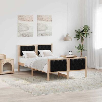 vidaXL Bettrahmen Schwarz 120 x 190 cm Massives Kiefernholz - Braun vidaXL Bettrahmen Schwarz 120 x 190 cm Massives Kiefernholz - Braun