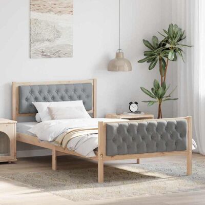 vidaXL Bettrahmen Hellgrau 100 x 200 cm Massives Kiefernholz - Braun vidaXL Bettrahmen Hellgrau 100 x 200 cm Massives Kiefernholz - Braun
