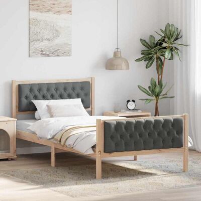 vidaXL Bettrahmen Dunkelgrau 100 x 200 cm Massives Kiefernholz - Braun vidaXL Bettrahmen Dunkelgrau 100 x 200 cm Massives Kiefernholz - Braun