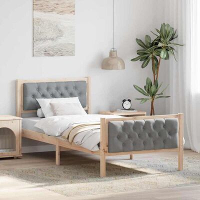 vidaXL Bettrahmen Hellgrau 90 x 190 cm Massives Kiefernholz - Braun vidaXL Bettrahmen Hellgrau 90 x 190 cm Massives Kiefernholz - Braun