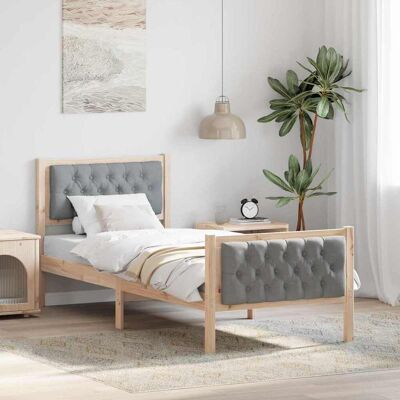 vidaXL Bettrahmen Hellgrau 75 x 190 cm Massives Kiefernholz - Braun vidaXL Bettrahmen Hellgrau 75 x 190 cm Massives Kiefernholz - Braun