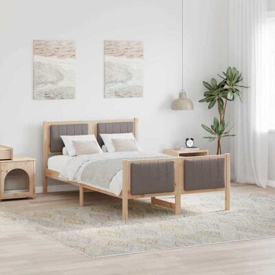 vidaXL Bettgestell Braun und Taupe 120 x 200 cm Massivholz Kiefer - Braun vidaXL Bettgestell Braun und Taupe 120 x 200 cm Massivholz Kiefer - Braun
