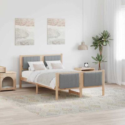 vidaXL Bettgestell Braun und hellgrau 120 x 190 cm Massivholz Kiefer - Braun vidaXL Bettgestell Braun und hellgrau 120 x 190 cm Massivholz Kiefer - Braun