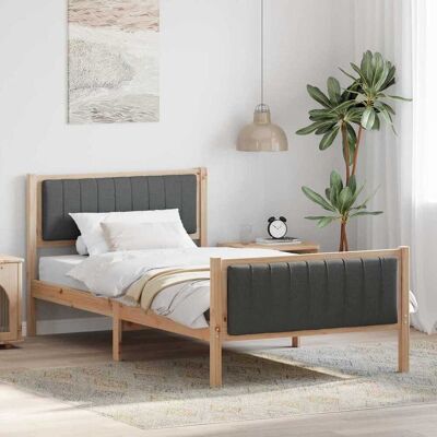 vidaXL Bettgestell Braun und Dunkelgrau 100 x 200 cm Massivholz Kiefer - Braun vidaXL Bettgestell Braun und Dunkelgrau 100 x 200 cm Massivholz Kiefer - Braun