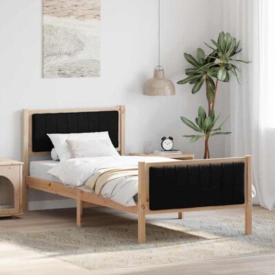 vidaXL Bettgestell Braun und Schwarz 90 x 200 cm Massivholz Kiefer - Braun vidaXL Bettgestell Braun und Schwarz 90 x 200 cm Massivholz Kiefer - Braun