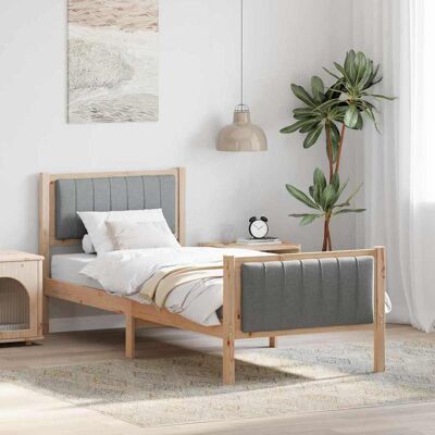vidaXL Bettgestell Braun und hellgrau 75 x 190 cm Massivholz Kiefer - Braun vidaXL Bettgestell Braun und hellgrau 75 x 190 cm Massivholz Kiefer - Braun