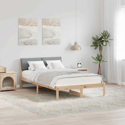 vidaXL Bettgestell Braun und hellgrau 120 x 200 cm Massivholz Kiefer - Braun vidaXL Bettgestell Braun und hellgrau 120 x 200 cm Massivholz Kiefer - Braun