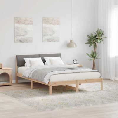 vidaXL Bettgestell Braun und Taupe 140 x 190 cm Massivholz Kiefer - Braun vidaXL Bettgestell Braun und Taupe 140 x 190 cm Massivholz Kiefer - Braun