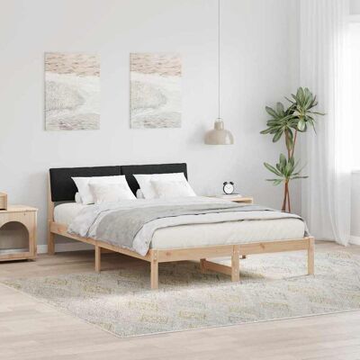 vidaXL Bettgestell Braun und Schwarz 135 x 190 cm Massivholz Kiefer - Braun vidaXL Bettgestell Braun und Schwarz 135 x 190 cm Massivholz Kiefer - Braun