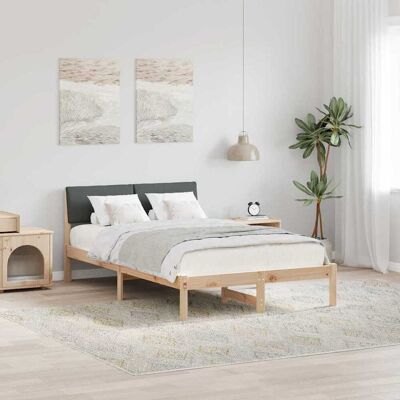 vidaXL Bettgestell Braun und Dunkelgrau 120 x 190 cm Massivholz Kiefer - Braun vidaXL Bettgestell Braun und Dunkelgrau 120 x 190 cm Massivholz Kiefer - Braun