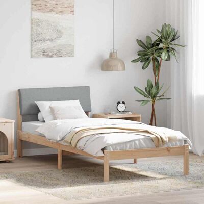 vidaXL Bettgestell Braun und hellgrau 90 x 200 cm Massivholz Kiefer - Braun vidaXL Bettgestell Braun und hellgrau 90 x 200 cm Massivholz Kiefer - Braun