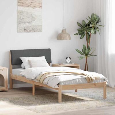 vidaXL Bettgestell Braun und Dunkelgrau 90 x 190 cm Massivholz Kiefer - Braun vidaXL Bettgestell Braun und Dunkelgrau 90 x 190 cm Massivholz Kiefer - Braun