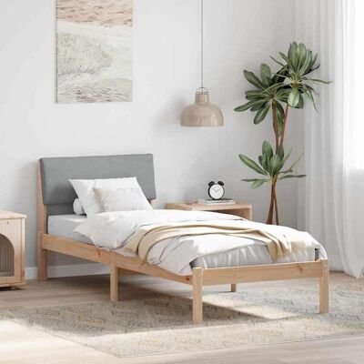 vidaXL Bettgestell Braun und hellgrau 75 x 190 cm Massivholz Kiefer - Braun vidaXL Bettgestell Braun und hellgrau 75 x 190 cm Massivholz Kiefer - Braun