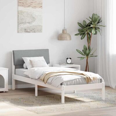 vidaXL Bettgestell Weiß und Hellgrau 75 x 190 cm Massivholz Kiefer - Weiß vidaXL Bettgestell Weiß und Hellgrau 75 x 190 cm Massivholz Kiefer - Weiß
