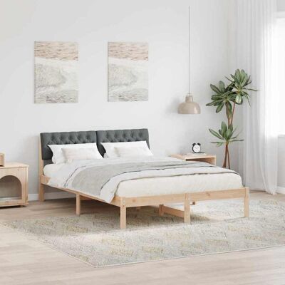 vidaXL Bettgestell Braun und Dunkelgrau 160 x 200 cm Massivholz Kiefer - Braun vidaXL Bettgestell Braun und Dunkelgrau 160 x 200 cm Massivholz Kiefer - Braun