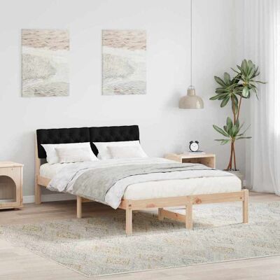 vidaXL Bettgestell Braun und Schwarz 120 x 200 cm Massivholz Kiefer - Braun vidaXL Bettgestell Braun und Schwarz 120 x 200 cm Massivholz Kiefer - Braun